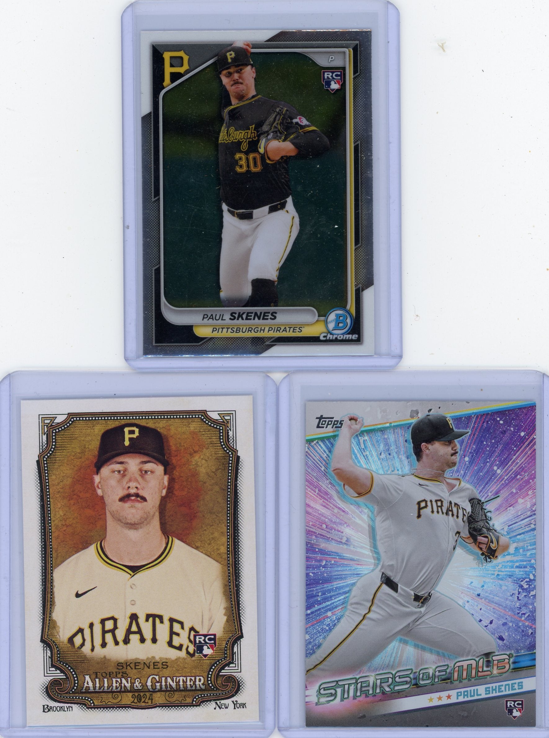 Paul Skenes 2024 3-card rookie lot