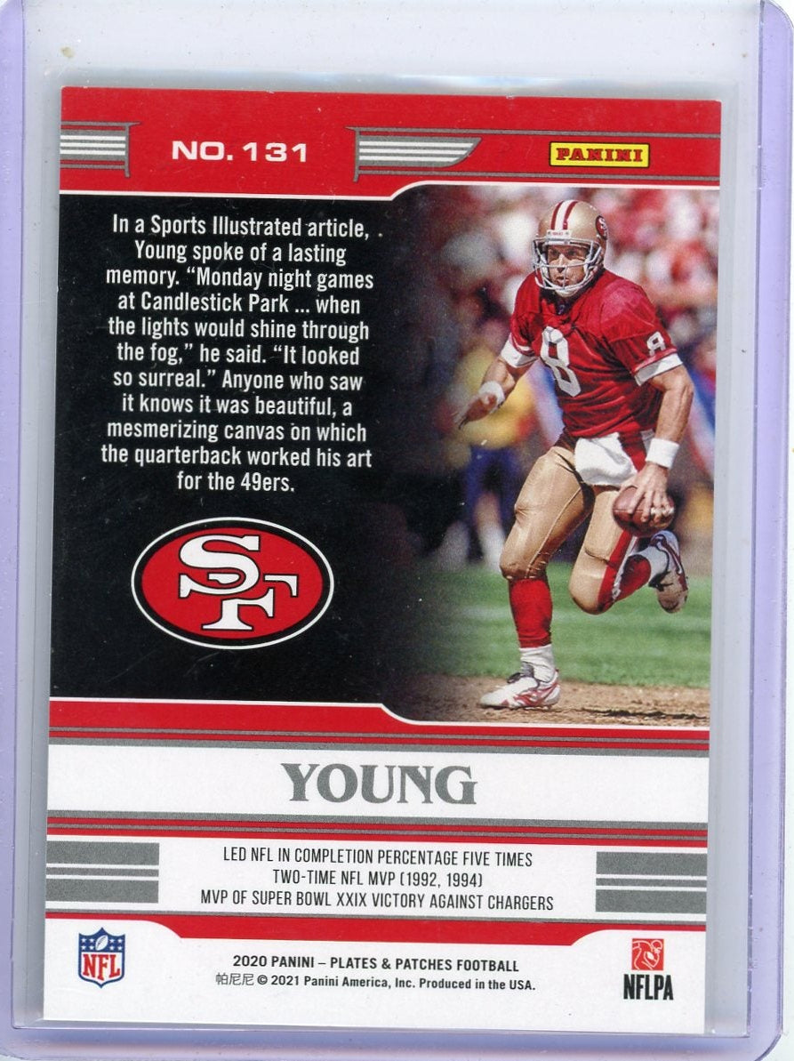 Steve Young 2020 Panini Plates & Patches Legends #'d 62/65
