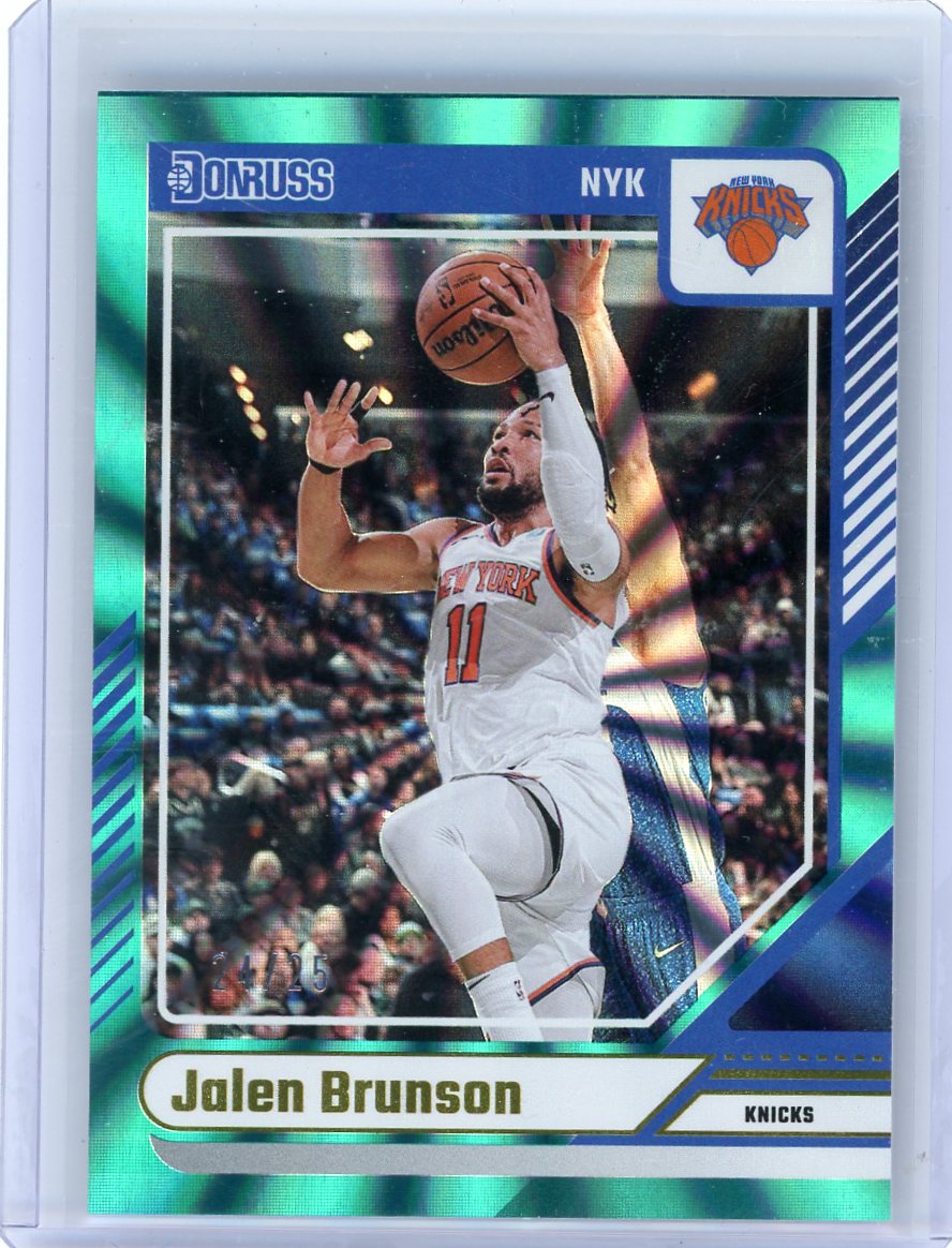 Jalen Brunson 2024-25 Panini Donruss Holo Teal Laser #'d 24/25