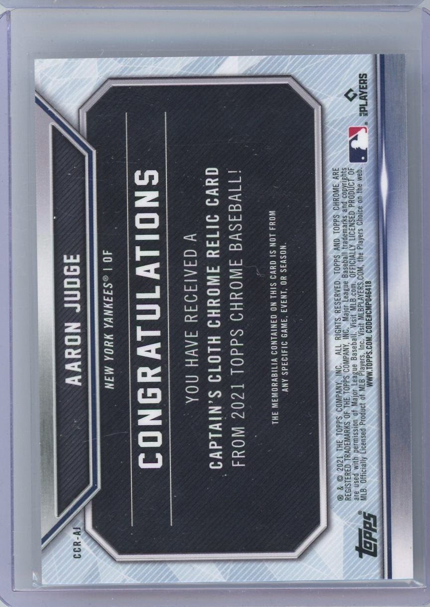 Aaron Judge 2021 Topps Chrome Captain's Cloth