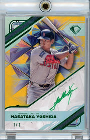 Masataka Yoshida 2025 Topps Diamond Icons White Polychromatink Auto #'d 1/1