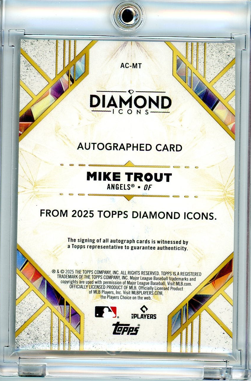 Mike Trout 2025 Topps Diamond Icons Autograph #'d 08/15