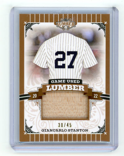 Giancarlo Stanton 2022 Leaf Lumber Game Used Lumber Relics Bronze #'d 30/45