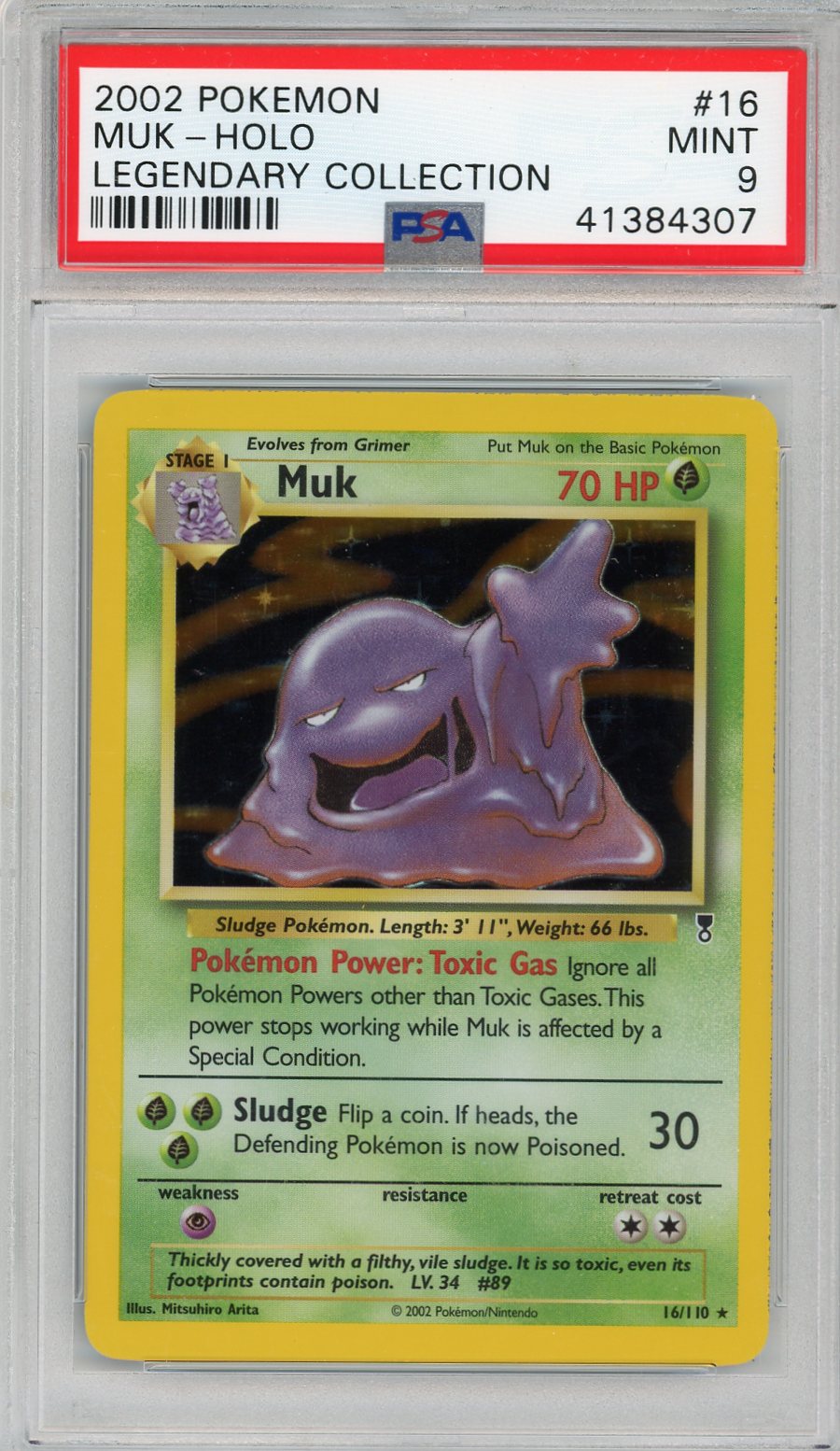 Muk 2002 Pokemon Legendary Collection holo #16/110 PSA 9