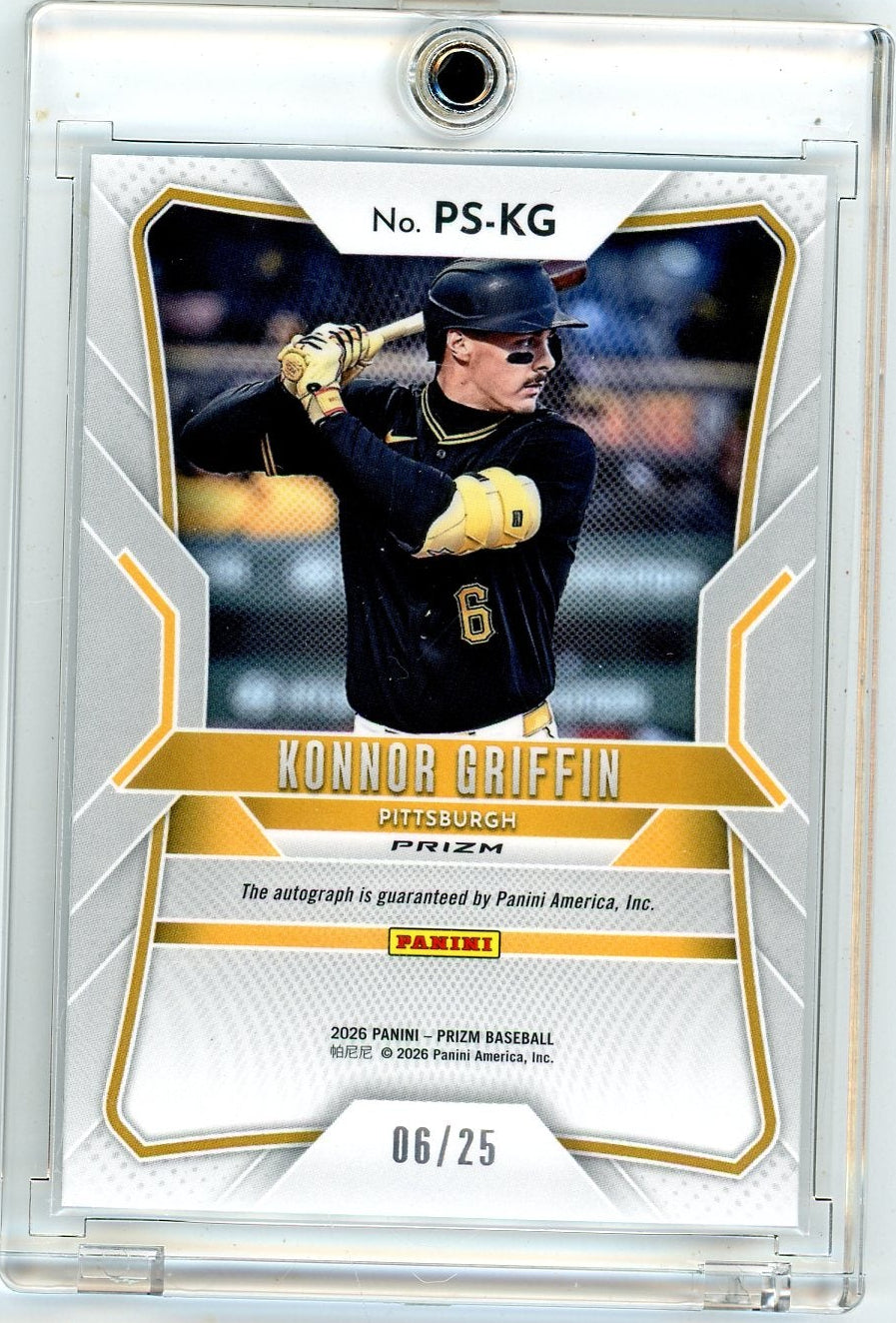 Konnor Griffin 2026 Panini Prizm Baseball Rookie Autograph Mojo #'d 6/25 (Jrsy #)