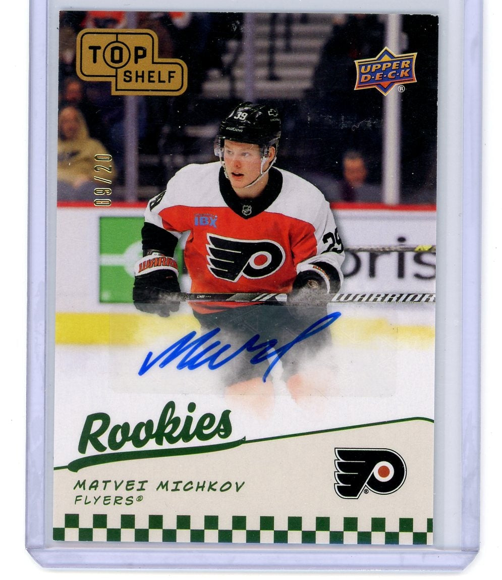 Matvei Michkov 2025 Upper Deck NSCC Top Shelf autograph rookie card #'d 09/20