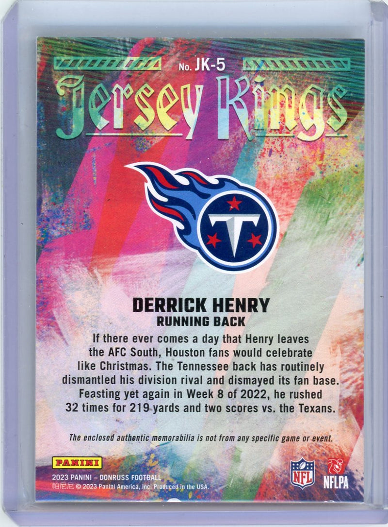 Derrick Henry 2023 Panini Donruss Jersey Kings patch Studio Series 