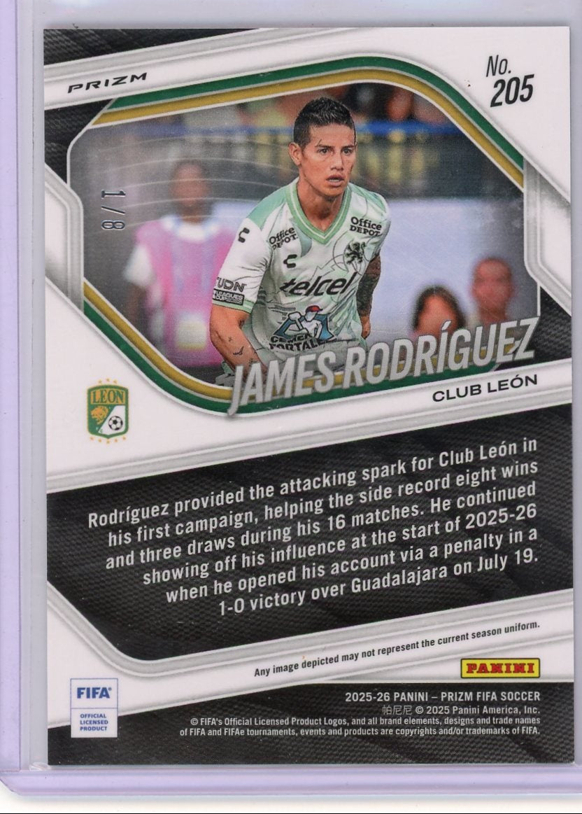 James Rodriguez 2025 Panini Prizm FIfa Choice Plum Blossom #'d 1/8