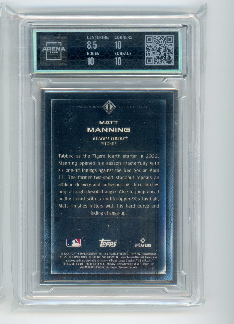 Matt Manning 2022 Bowman Transcendent Collection Bowman Icons /50 Arena Club 9