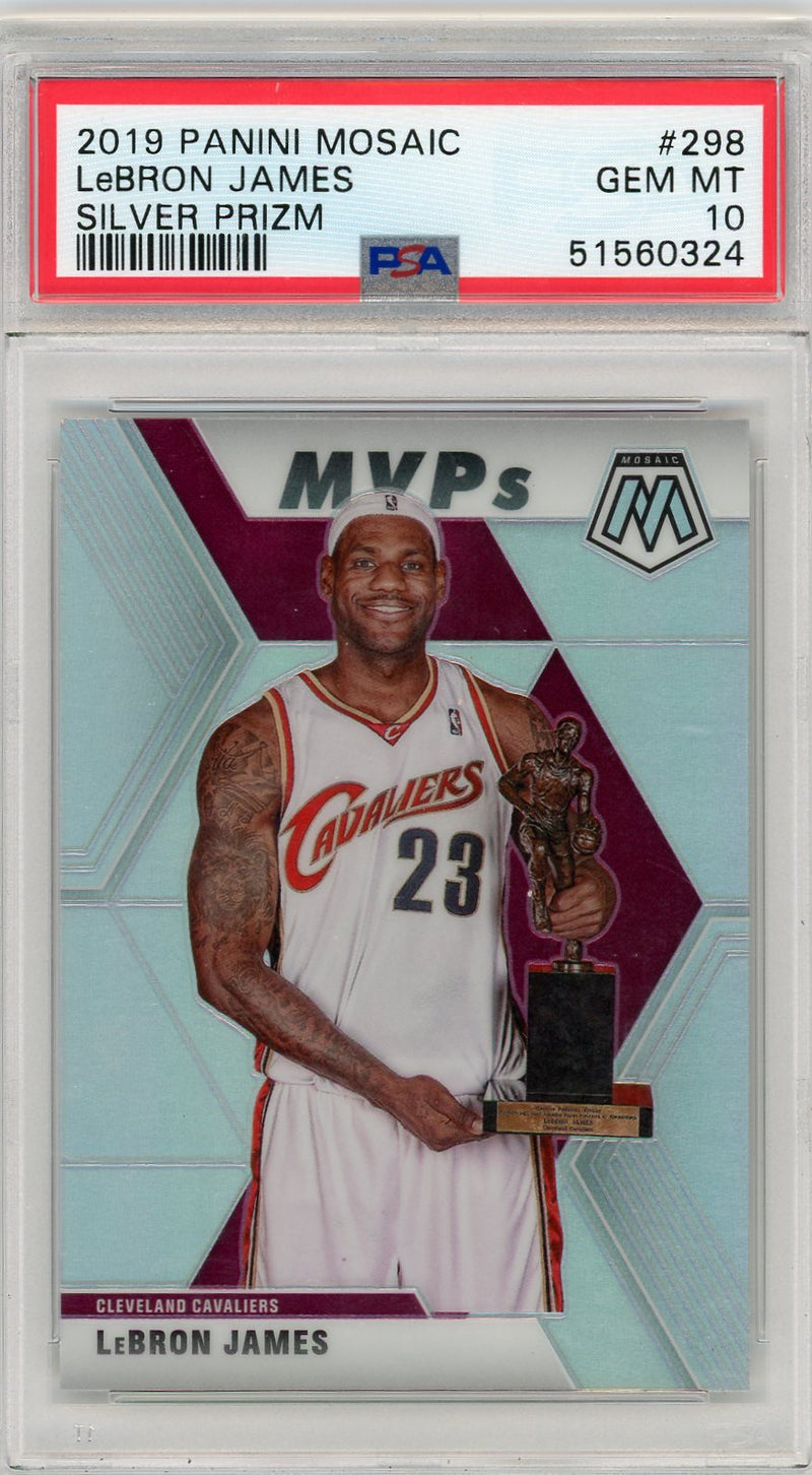 LeBron James 2019 Panini Mosaic MVPs (CLE) Silver Prizm PSA 10
