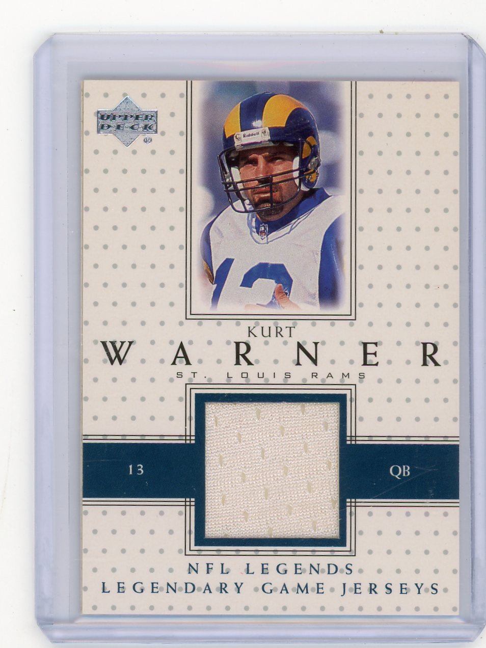 Kurt Warner 2000 Upper Deck NFL Legends Legendary Game Worn Jersey #LJ-KW
