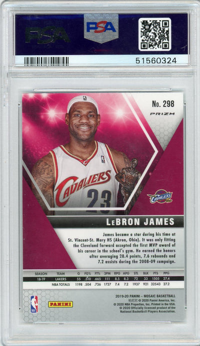 LeBron James 2019 Panini Mosaic MVPs (CLE) Silver Prizm PSA 10
