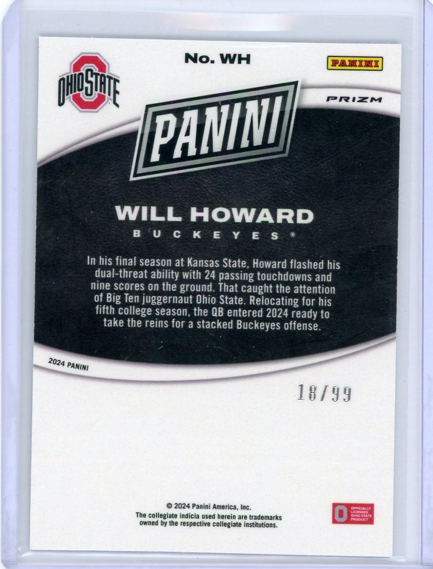 Will Howard 2024 Panini Splash of Color #'d 18/99