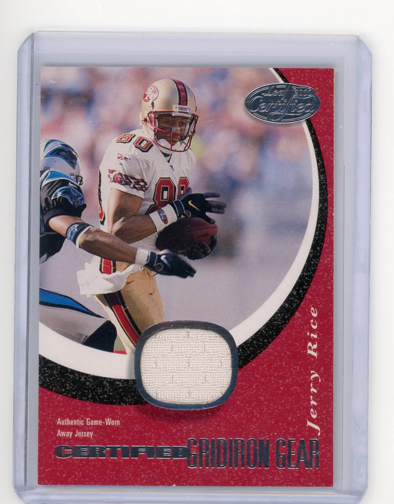 Jerry Rice 2000 Leaf Certified Gridiron Gear Game Worn Jersey Relic 