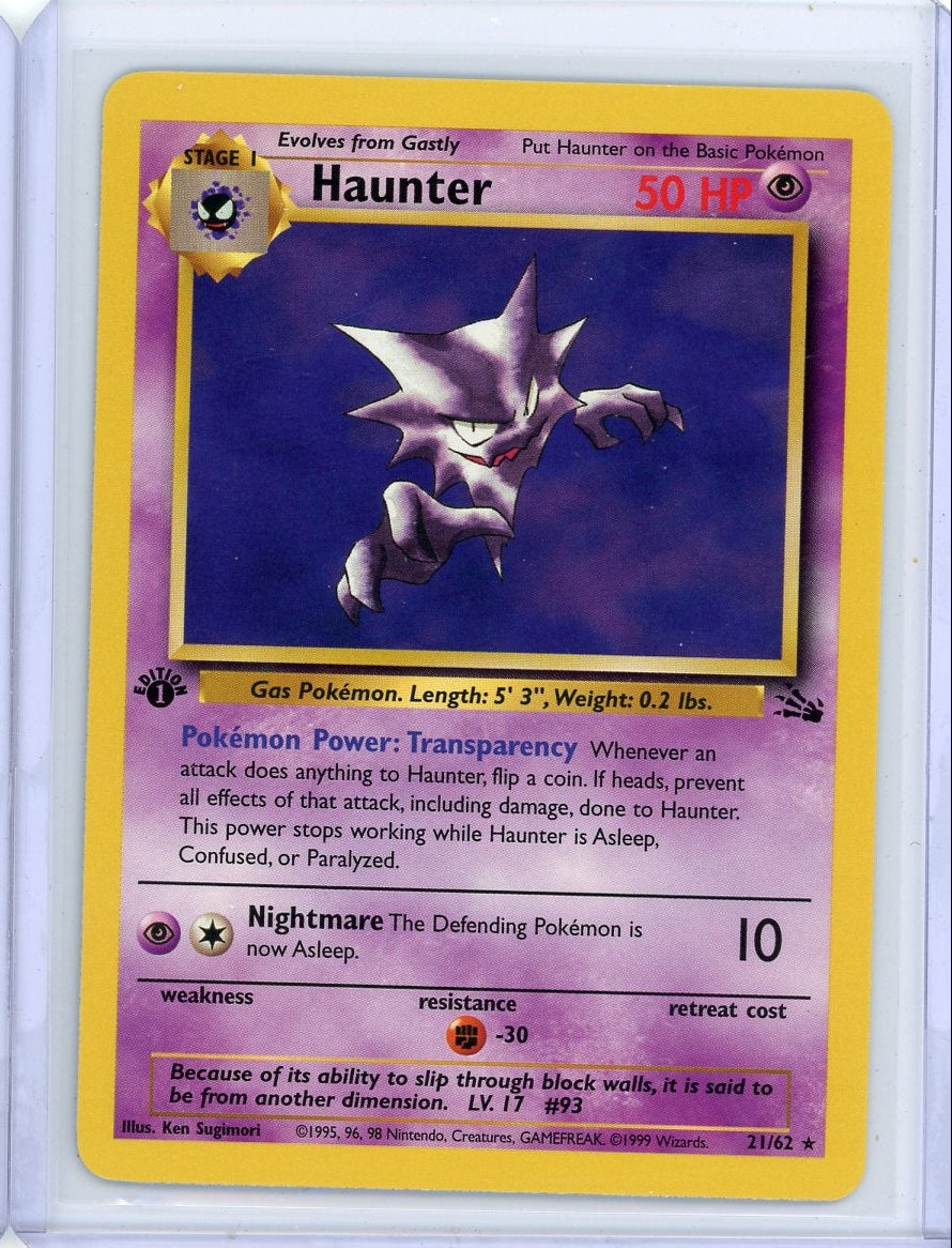 Haunter 1999 Pokemon Fossil 1st Edition non-holo #21/62 LP