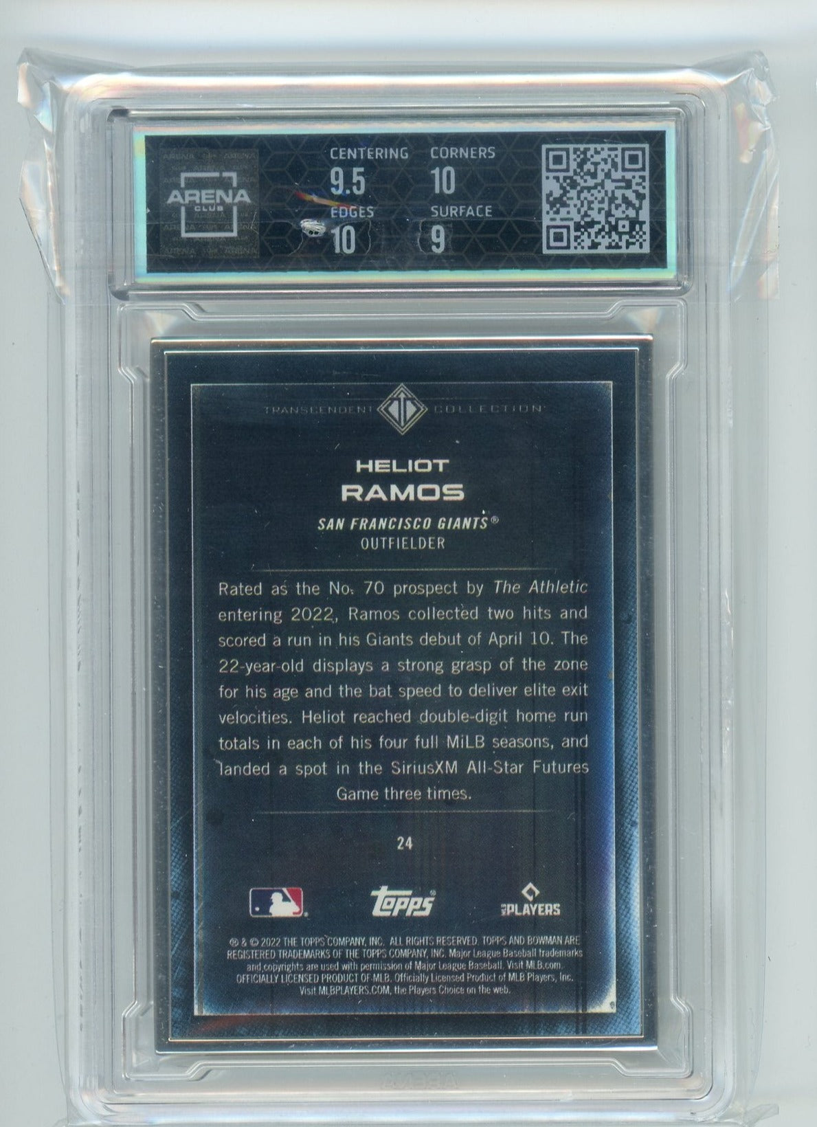 Heliot Ramos 2022 Bowman Transcendent Collection Bowman Icons #'d 02/50 Arena Club 9.5