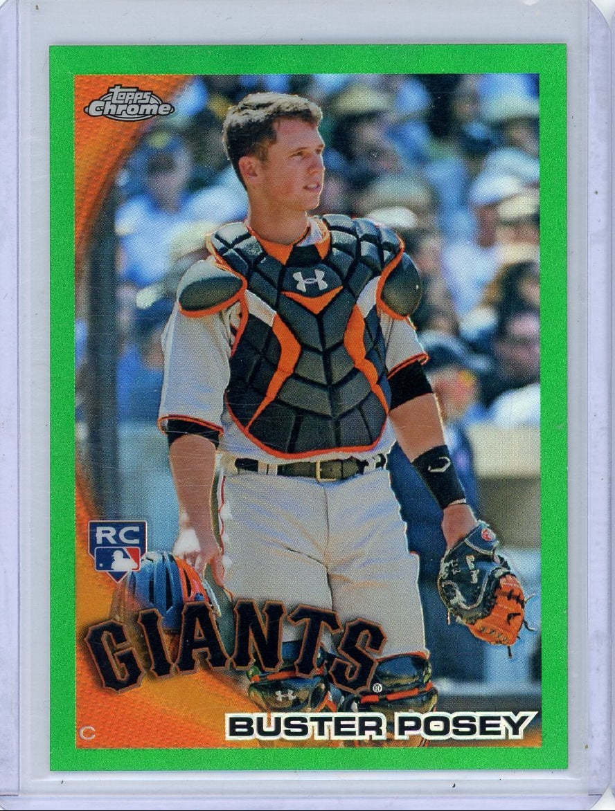 Buster Posey 2010 Topps Chrome green refractor rookie card (wrapper redemption) #'d 178/599