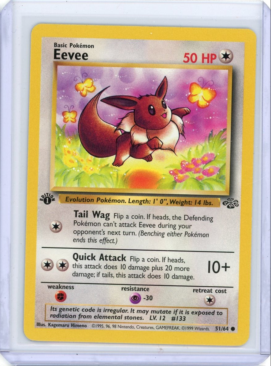 Eevee 1999 Pokemon Jungle 1st Edition non-holo #51/64 NM/LP