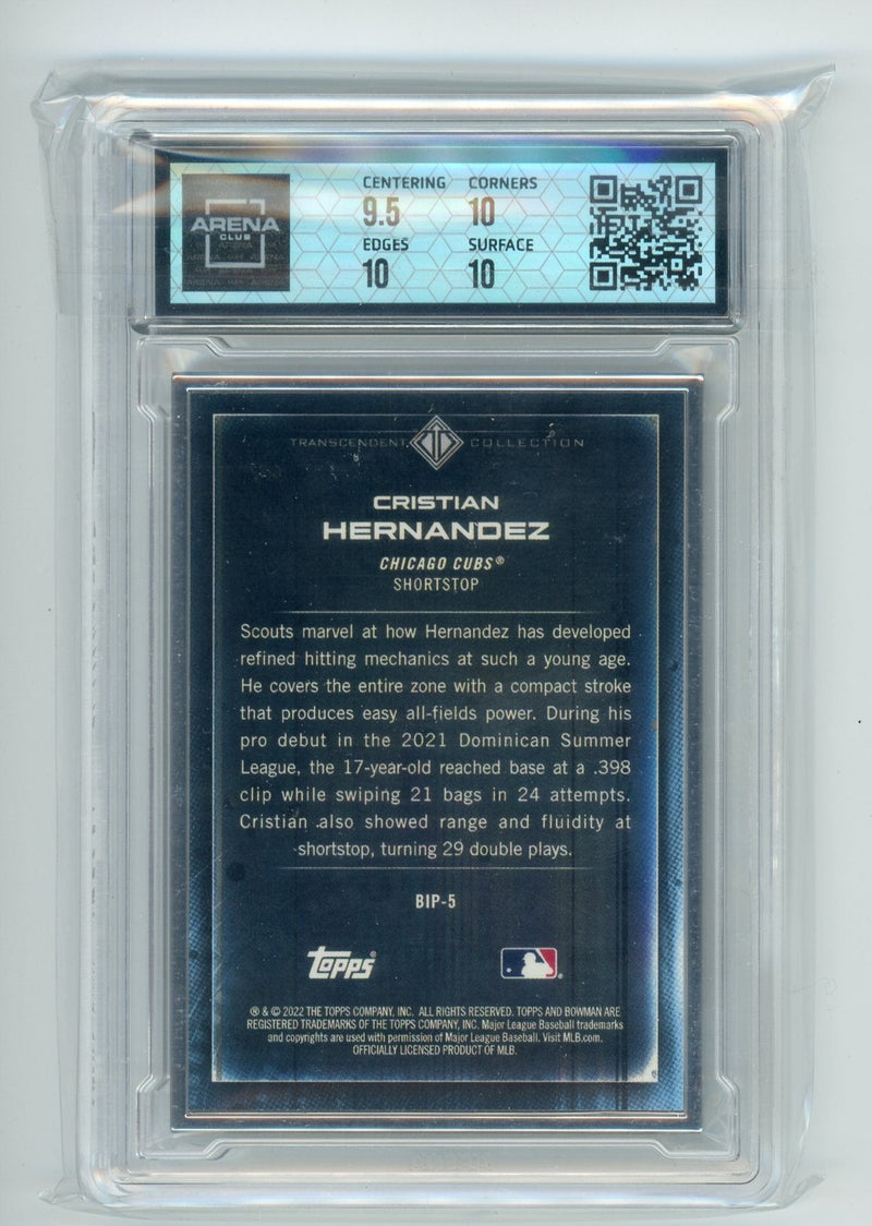 Cristian Hernandez 2022 Bowman Transcendent Collection Bowman Icons /50 Arena Club 10