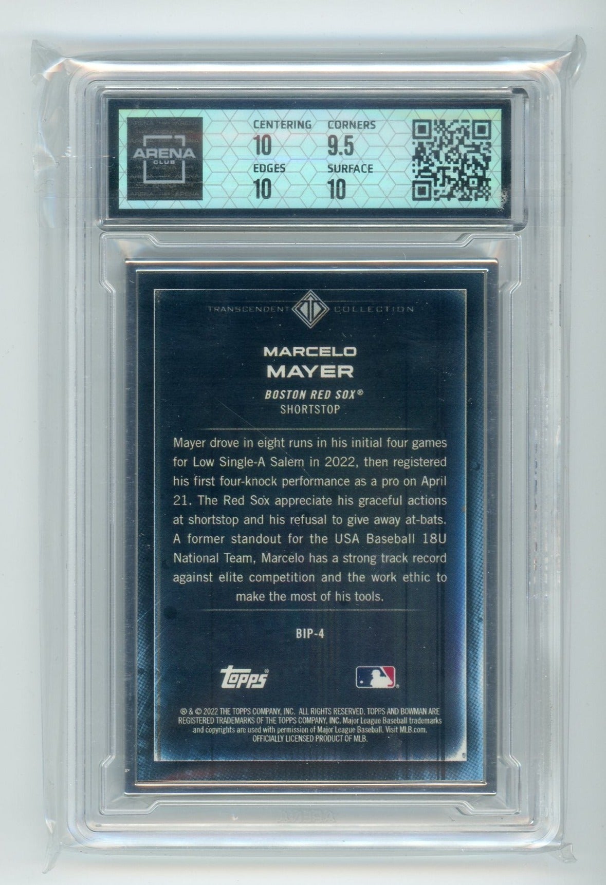 Marcelo Mayer 2022 Bowman Transcendent Collection Bowman Icons /50 Arena Club 10