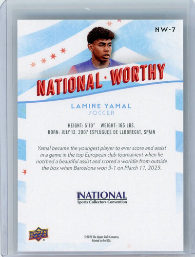 Lamine Yamal 2025 Upper Deck NSCC National Worthy