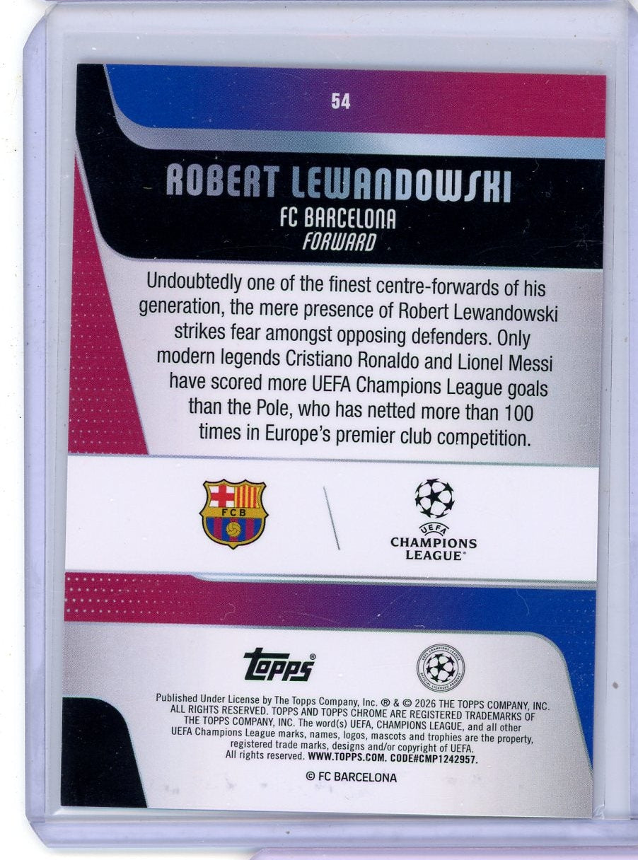 Robert Lewandowski 2025-26 Topps Chrome Pink X-Fractor #'d 074/250