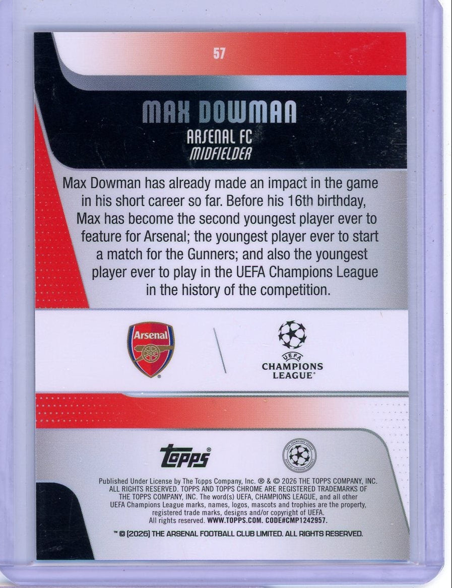 Max Dowman 2025-26 Topps Chrome rookie card