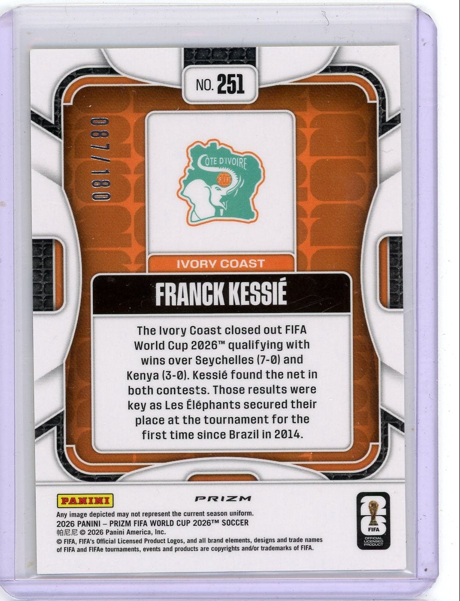 Franck Kessie 2025-26 Panini Prizm World Cup yellow wave #'d 087/180
