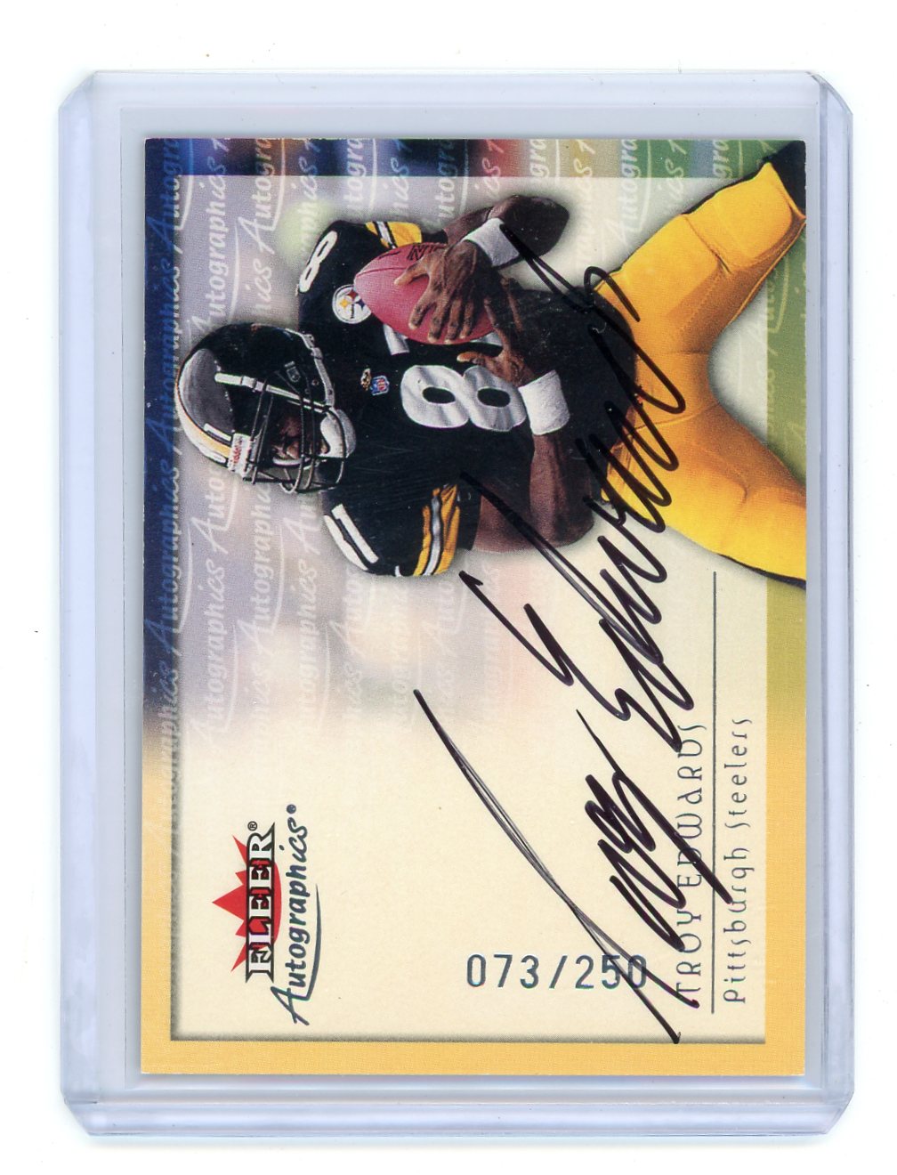 Troy Edwards 2000 Fleer Autographics Autograph #'d 073/250