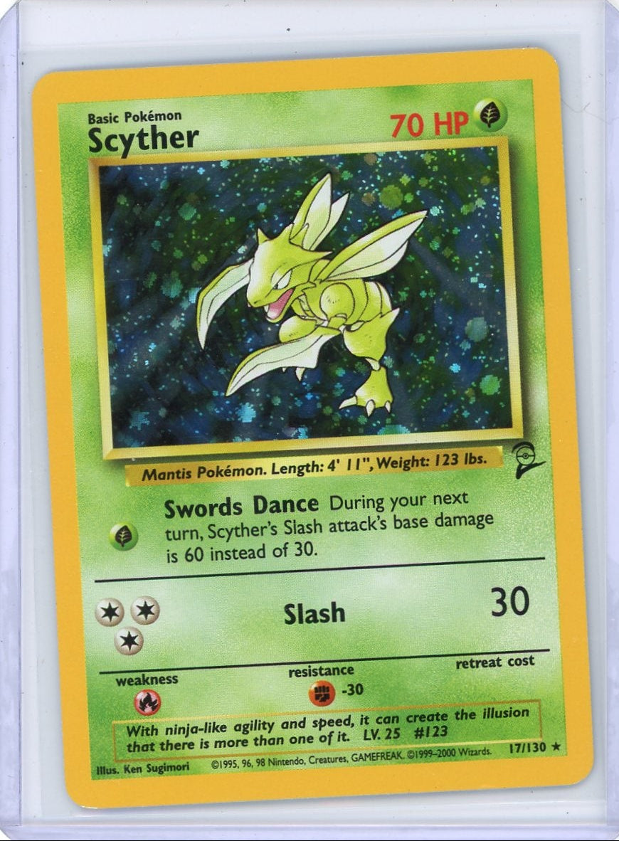 Scyther 2000 Pokemon Base Set 2 holo #17/130 LP/MP