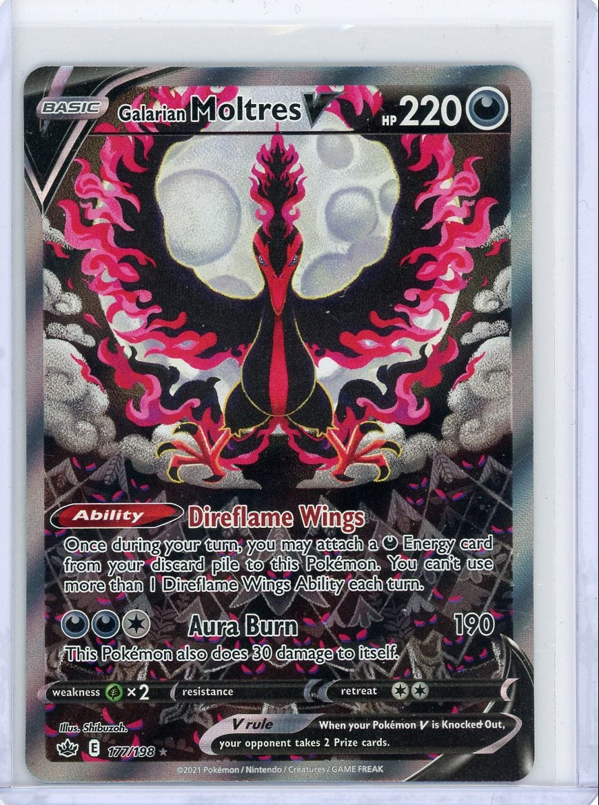 Galarian Moltres V Pokémon Chilling Reign Alt. Art #177/198