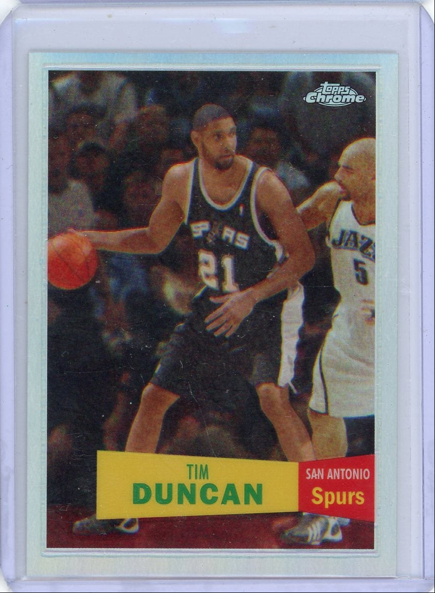Tim Duncan 2008 Topps Chrome Retro refractor #'d 374/999
