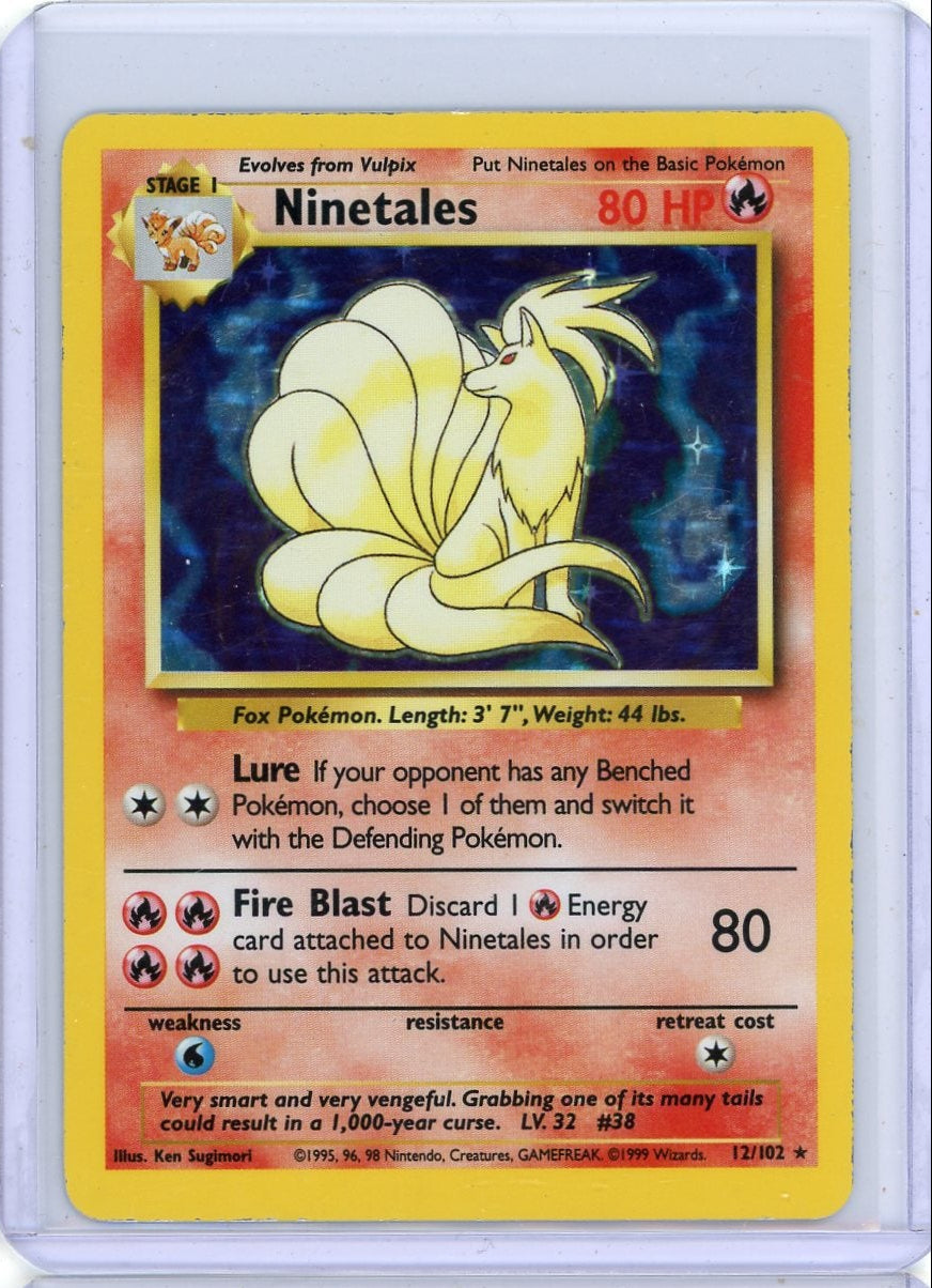 Ninetales Pokémon Base Set Unlimited Holo Rare #12/102 LP/MP