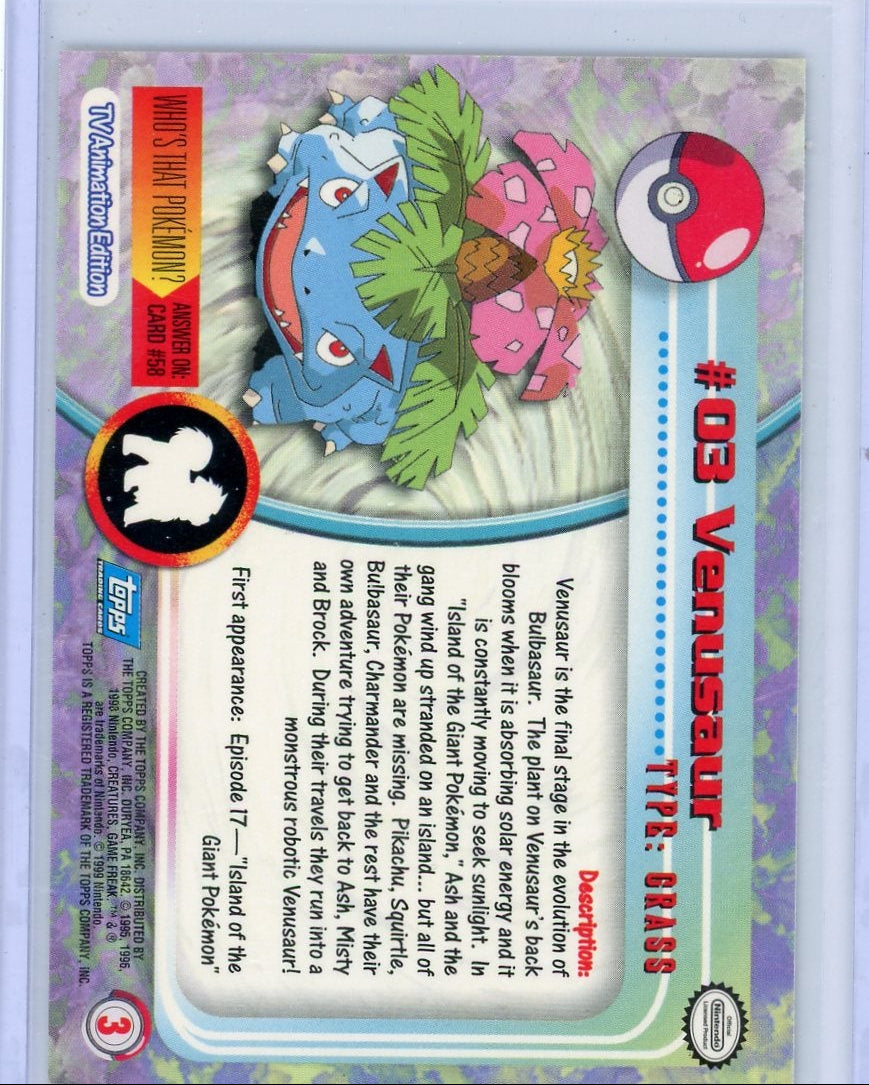 Venusaur Pokémon Topps TV #03