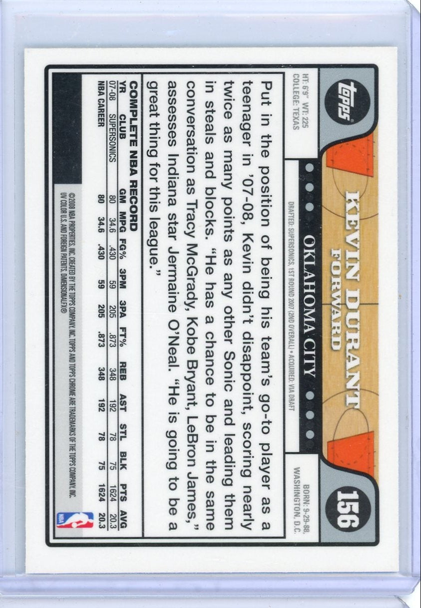 Kevin Durant 2008 Topps Chrome #156