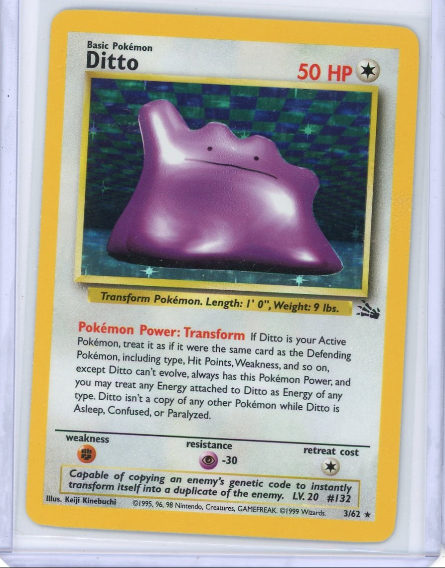 Ditto 1999 Pokemon Fossil holo #3/62 LP