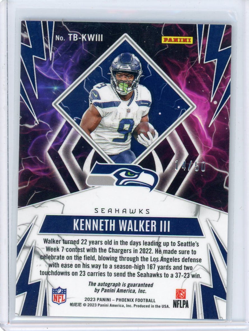 Kenneth Walker III 2023 Phoenix Thunder Birds Autograph Orange 