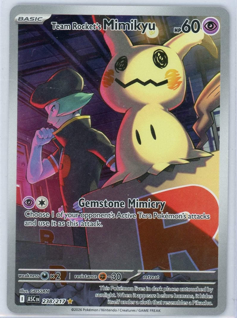 Team Rocket's Mimikyu Pokémon Ascended Heroes Illustration Rare #238/217