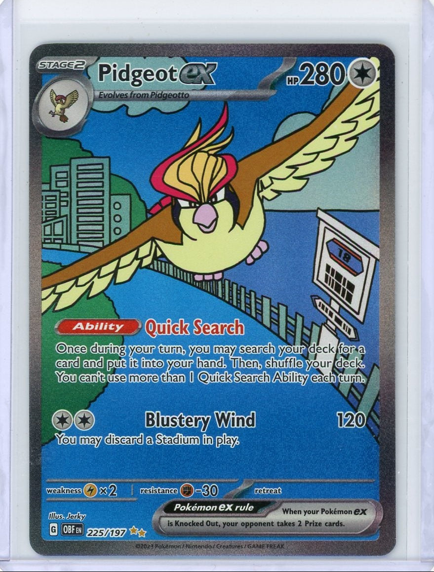 Pidgeot ex Pokémon Obsidian Flames Special Illustration Rare #225/197