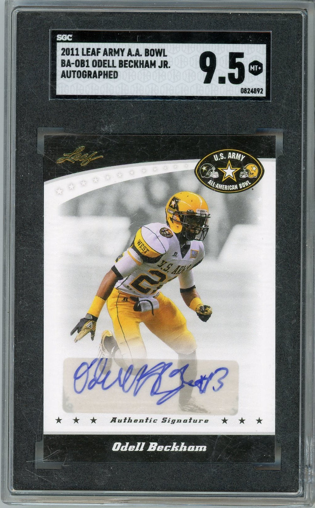 Odell Beckham Jr. 2011 Leaf Army AA Bowl autograph SGC 9.5