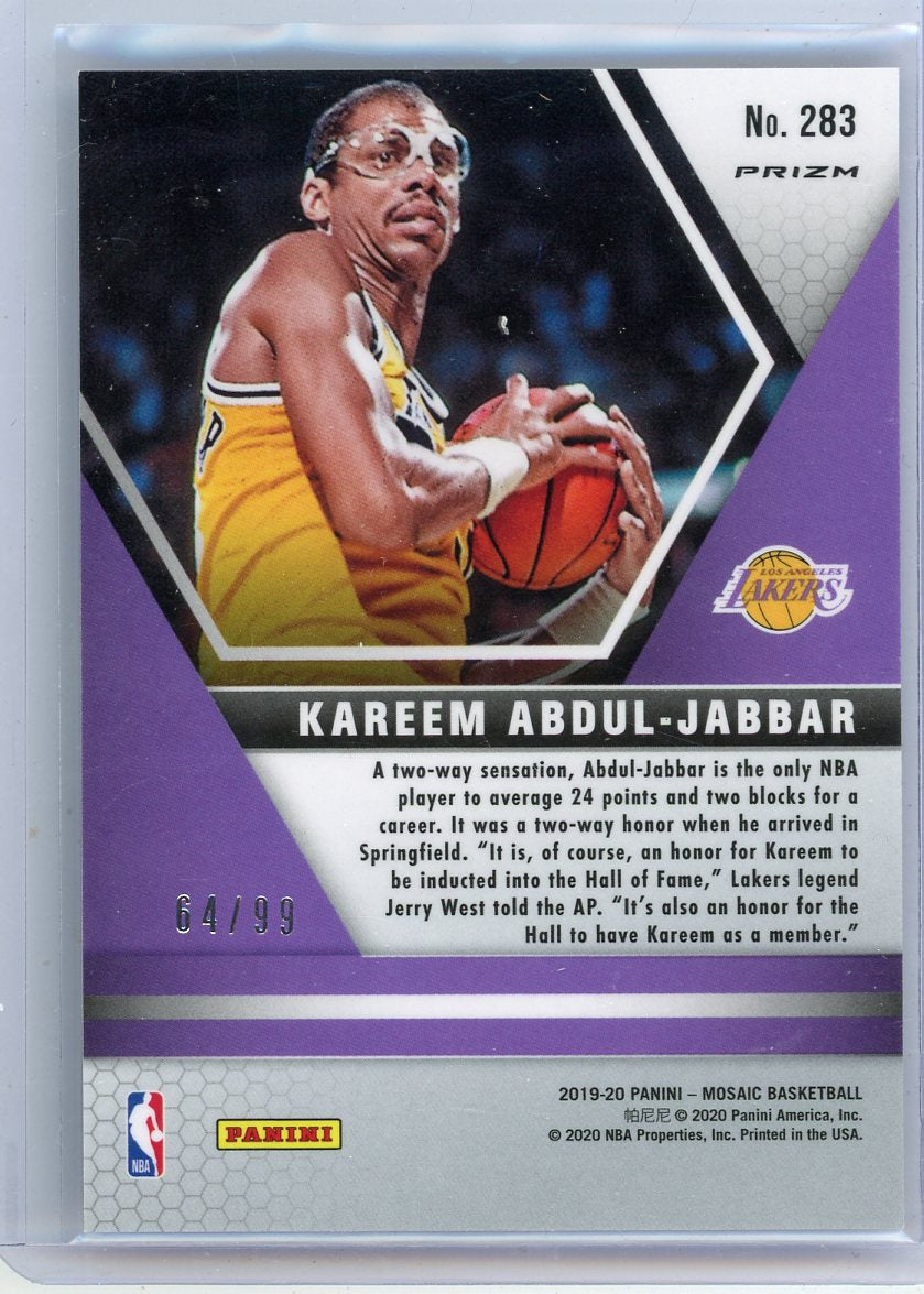 Kareem Abdul-Jabbar 2019-20 Panini Mosaic Hall of Fame Blue Mosaic #'d 64/99