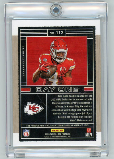 Rashee Rice 2023 Panini One Daye One Blue Auto #'d 61/75
