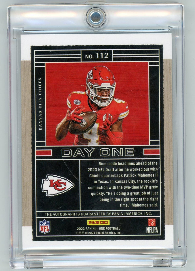 Rashee Rice 2023 Panini One Daye One Blue Auto 