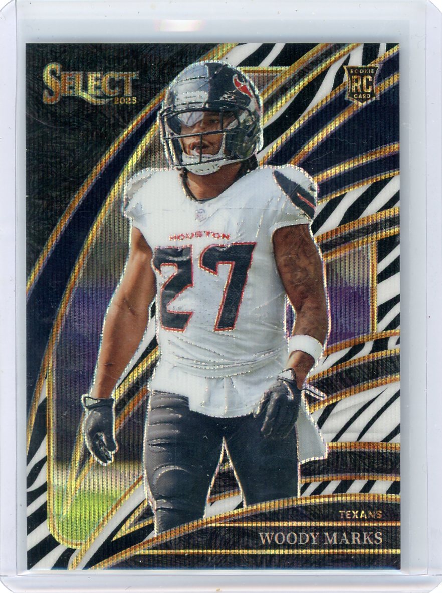 Woody Marks 2025 Panini Select Club Level RC Zebra SSP