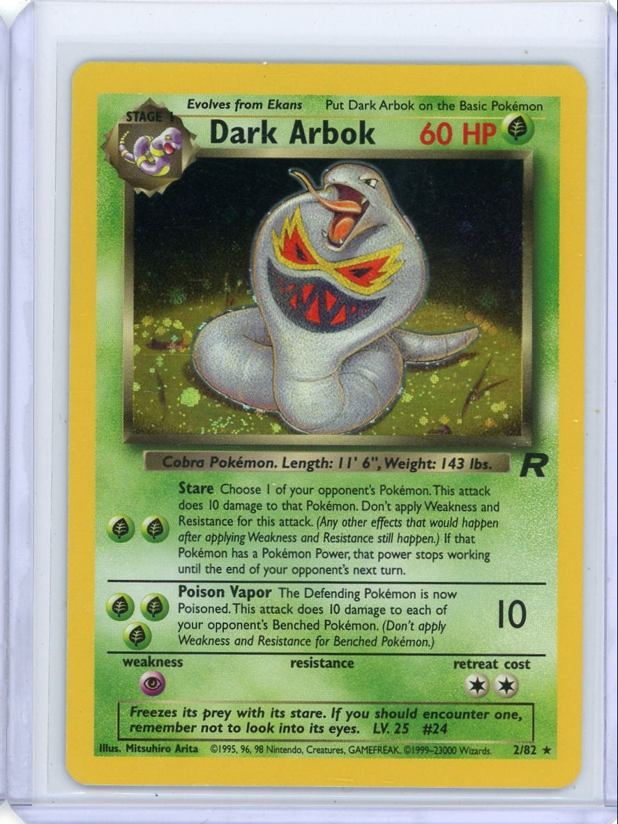 Dark Arbok 2000 Pokemon Team Rocket holo #2/82 NM/LP