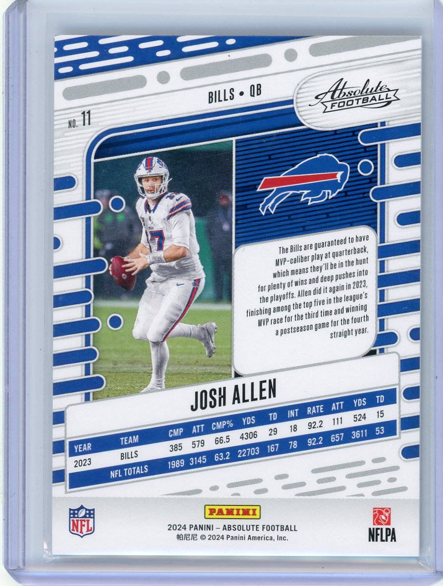 Josh Allen 2025 Panini Absolute Blue Spectrum #'d 17/50