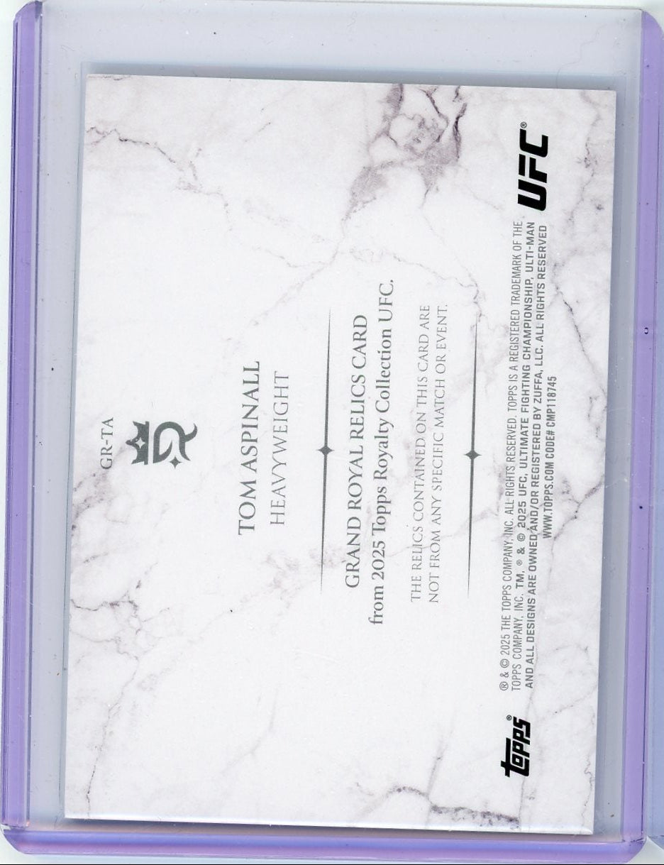 Tom Aspinall 2025 Topps Royalty Collection UFC Fighter Worn Grand Royal Relics #'d 97/99