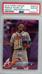 Ronald Acuna Jr. 2018 Topps Chrome Update Pink Refractor PSA 10