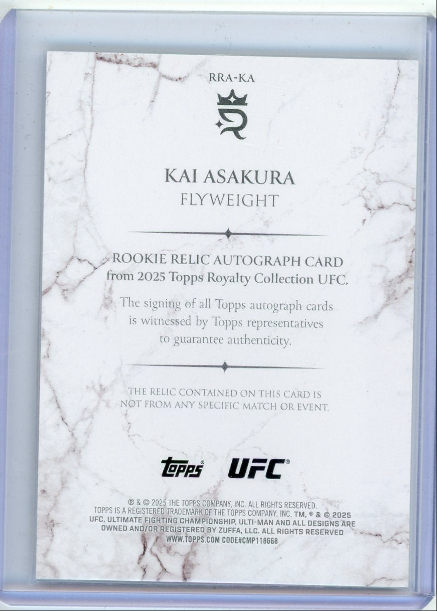 Kai Asakura 2025 Topps Royalty Collection Rookie Relic Autograph #'d 09/99