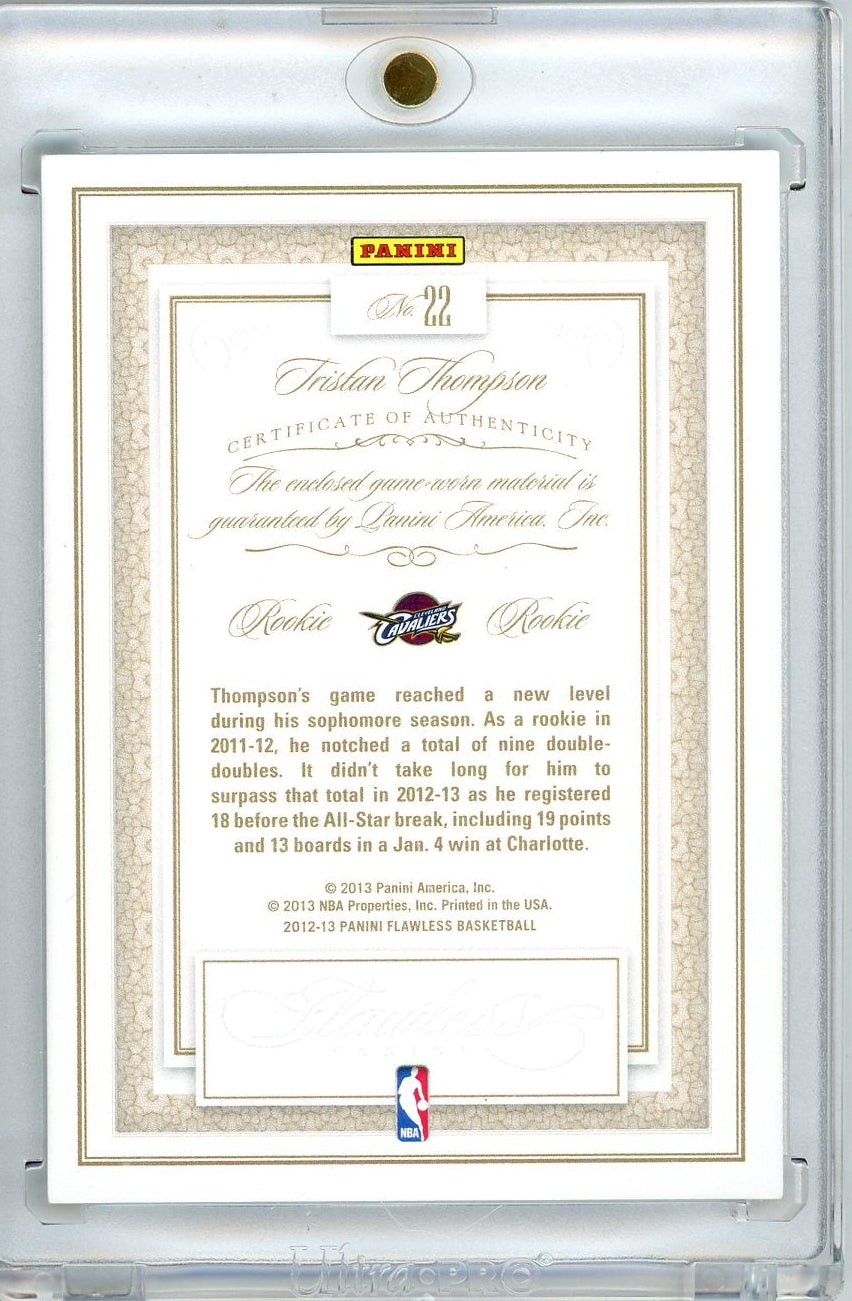 Tristan Thompson 2012-13 Panini Flawless game-worn jersey relic RC #'d 12/25